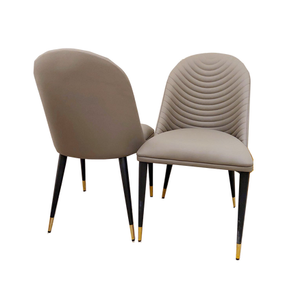 Alba Leather Dining Chair / TAN / khaki