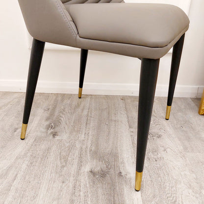 Alba Leather Dining Chair / TAN / khaki