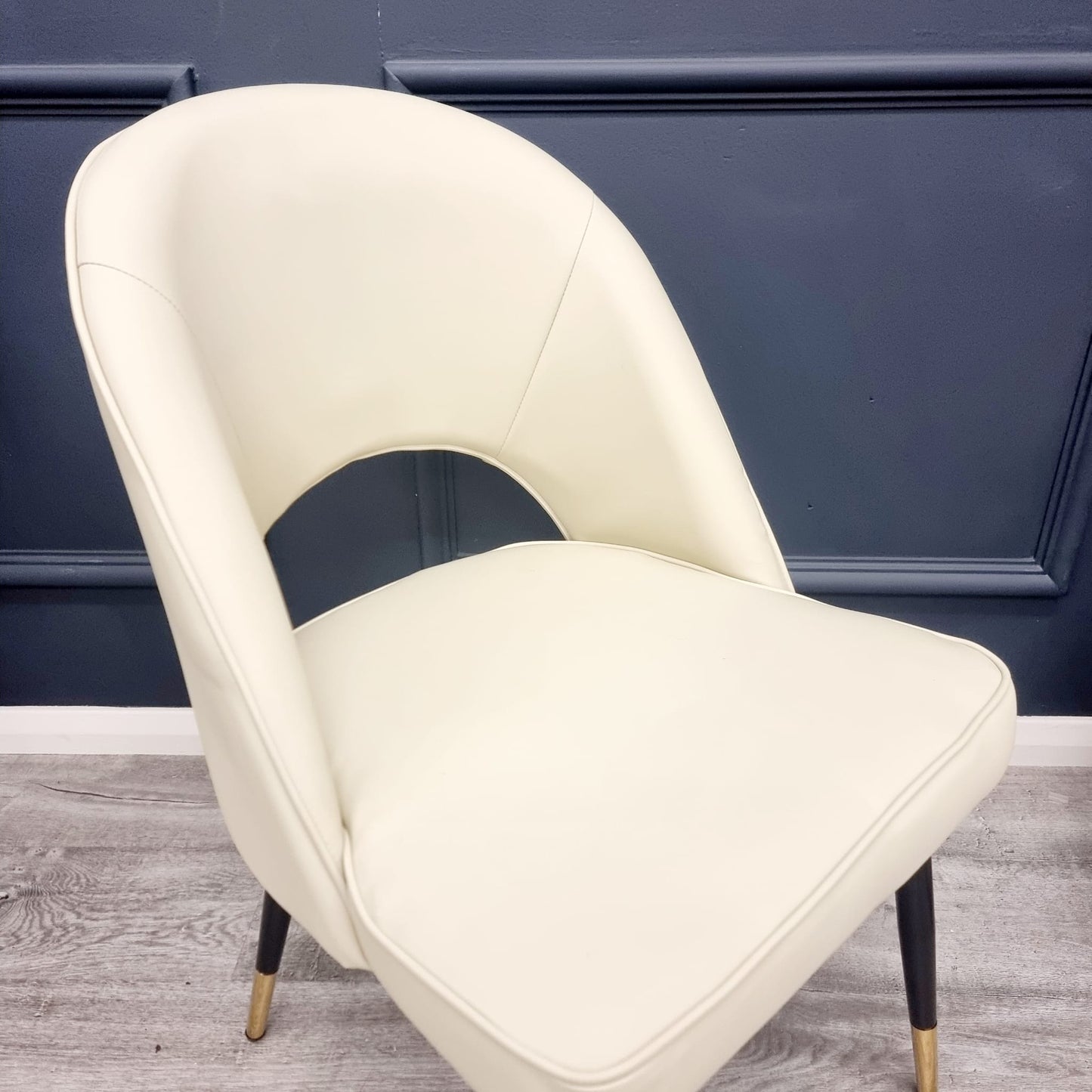 Astra Bar Stools Chair - Cream Leather / Rust Valvet