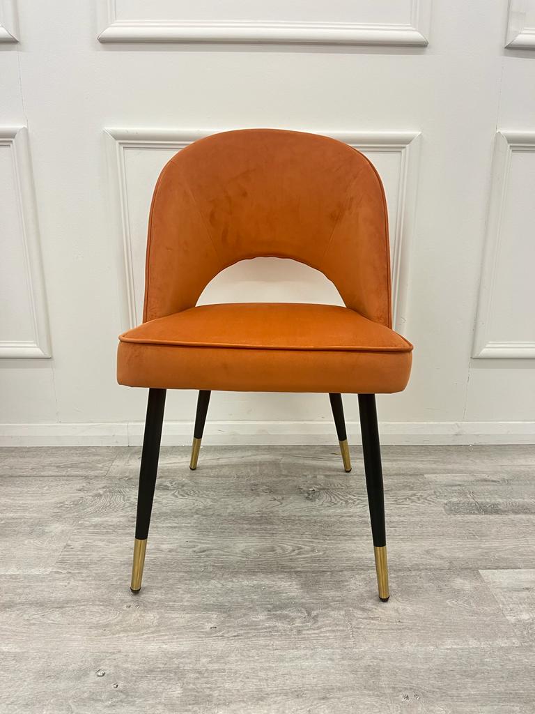 Astra Bar Stools Chair - Cream Leather / Rust Valvet