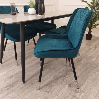 4 x Luna Dining Chairs in Navy Blue