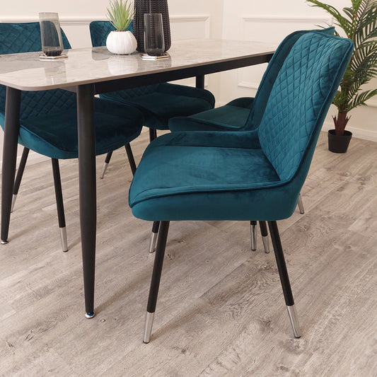4 x Luna Dining Chairs in Navy Blue