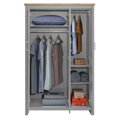 Lisbon 3 Door Wardrobe In Grey