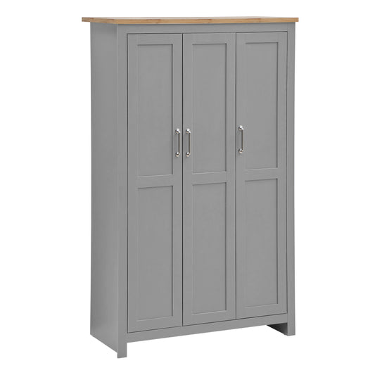 Lisbon 3 Door Wardrobe In Grey