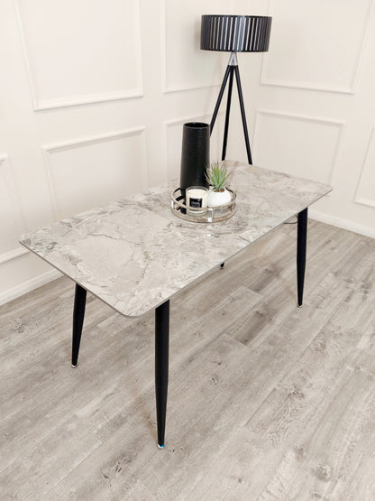 Titus 1.4 Black Dining Table with Sintered Stone Top
