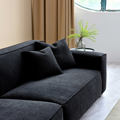 Aluxo Dakota 4 seater with Chaise in Midnight Boucle