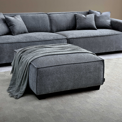 Aluxo Dakota 4 seater with Chaise in Charcoal Boucle