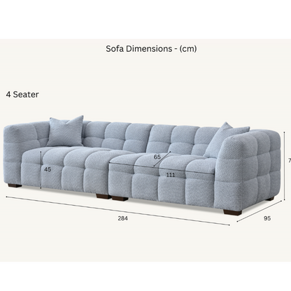 Aluxo Tribeca Sofa Range in Pearl Boucle Fabric