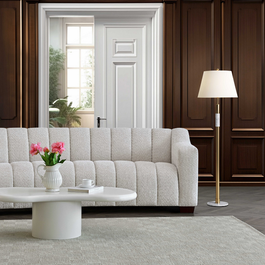 Aluxo Astoria 3 Seater Sofa in Oatmeal Boucle Fabric
