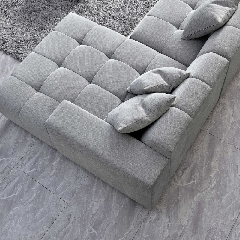 Aluxo Leonard Right Hand Corner Group in Cloudy Grey Boucle