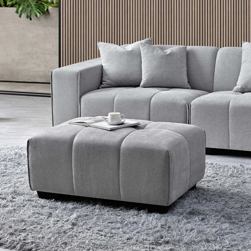 Aluxo Leonard Right Hand Corner Group in Cloudy Grey Boucle