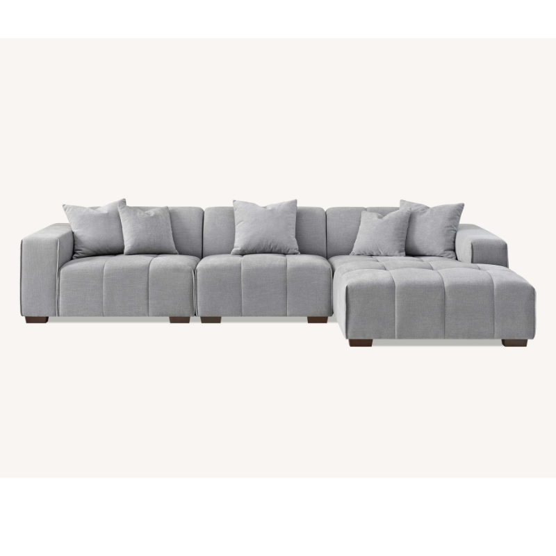 Aluxo Leonard Right Hand Corner Group in Cloudy Grey Boucle