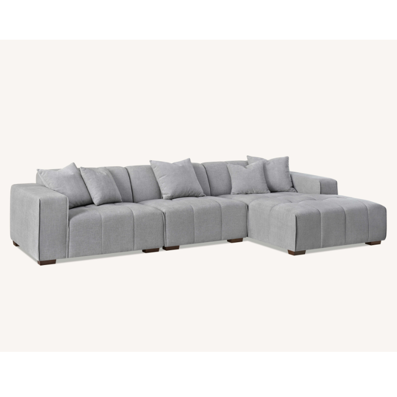 Aluxo Leonard Right Hand Corner Group in Cloudy Grey Boucle