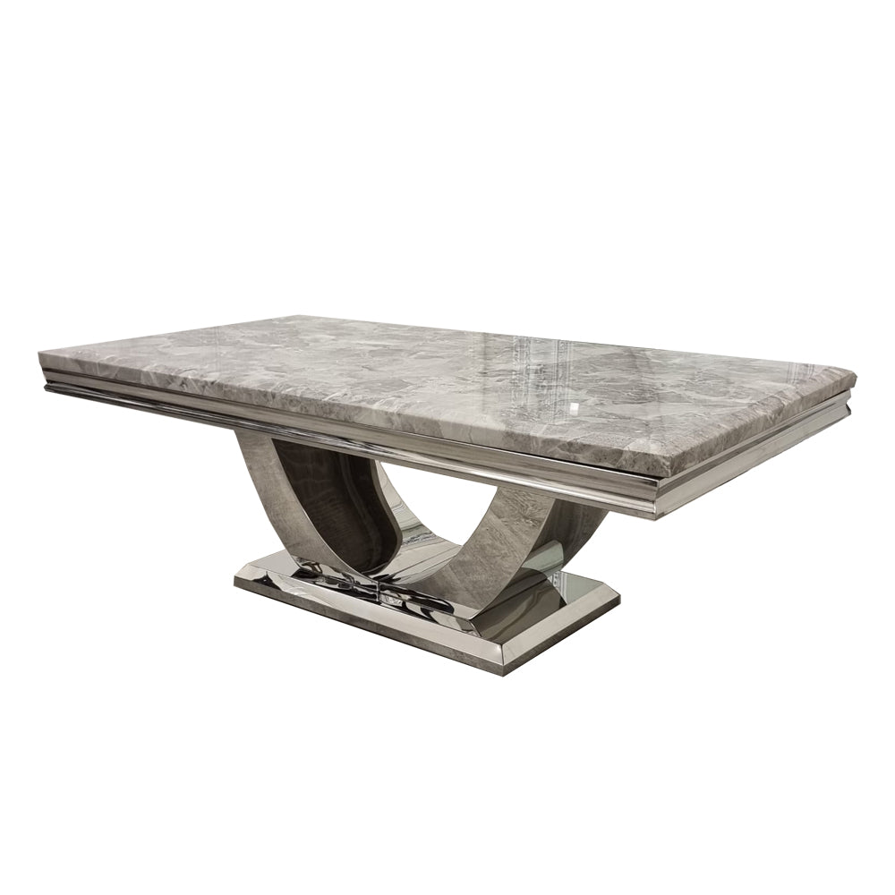 Arial Chrome Coffee Table 1.3m - Marble
