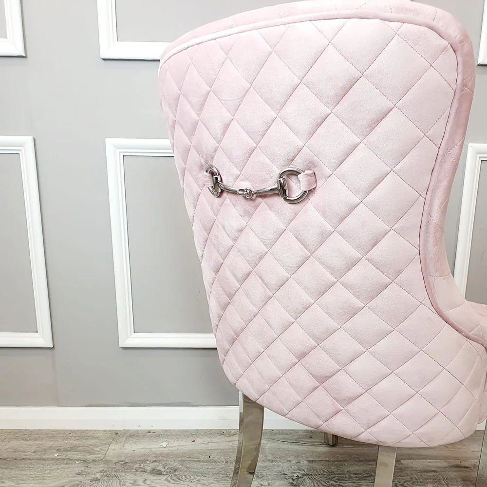 Kate Dining Chair ALL COLOURS with Chrome Clasp & Quilted Back Sale