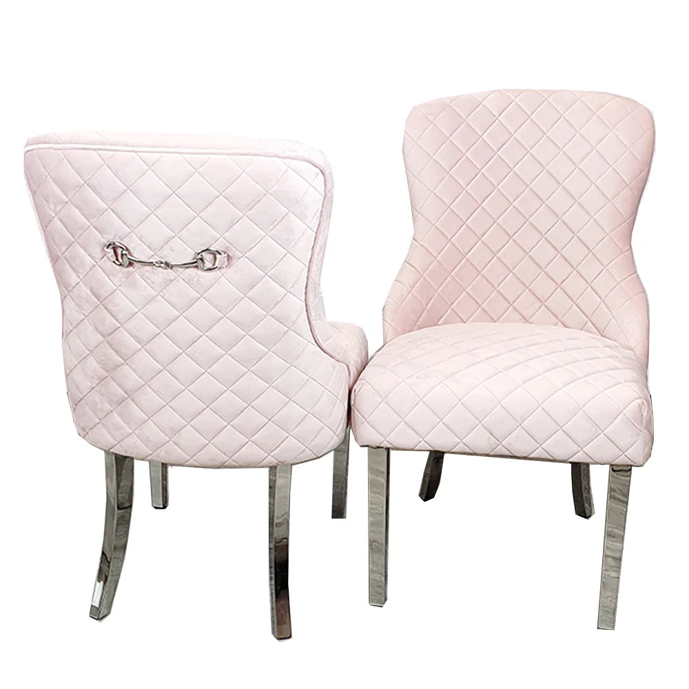 Kate Dining Chair ALL COLOURS with Chrome Clasp & Quilted Back Sale