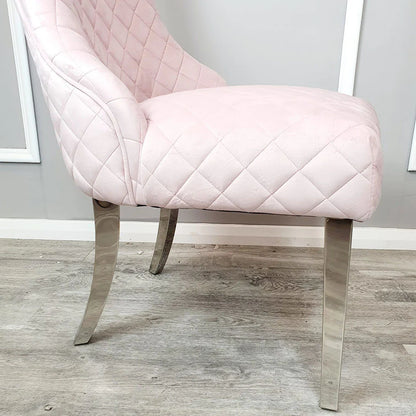 Kate Dining Chair ALL COLOURS with Chrome Clasp & Quilted Back Sale