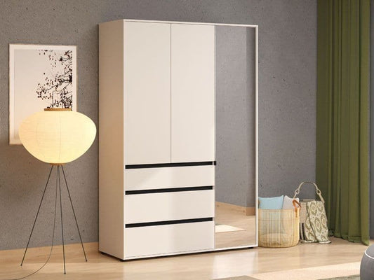 Urbanest Cashmere 3 Door 3 Drawer Mirrored Wardrobe - 