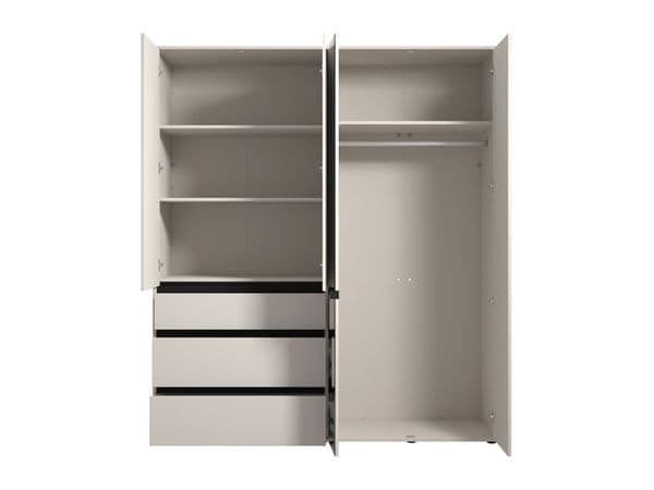 Urbanest Cashmere 4 Door 3 Drawer Mirrored Wardrobe