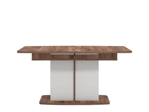 Urbanest White Gloss And Warm Oak Extending Dining Table