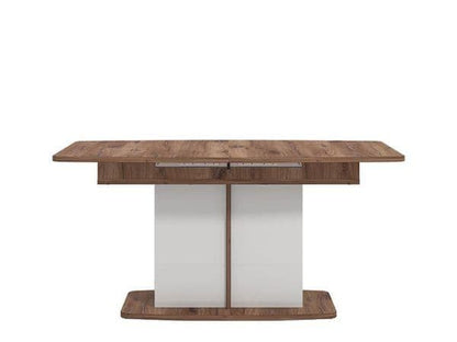 Urbanest White Gloss And Warm Oak Extending Dining Table