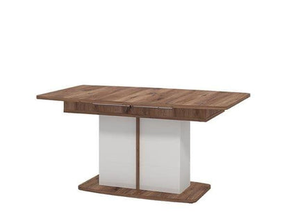 Urbanest White Gloss And Warm Oak Extending Dining Table