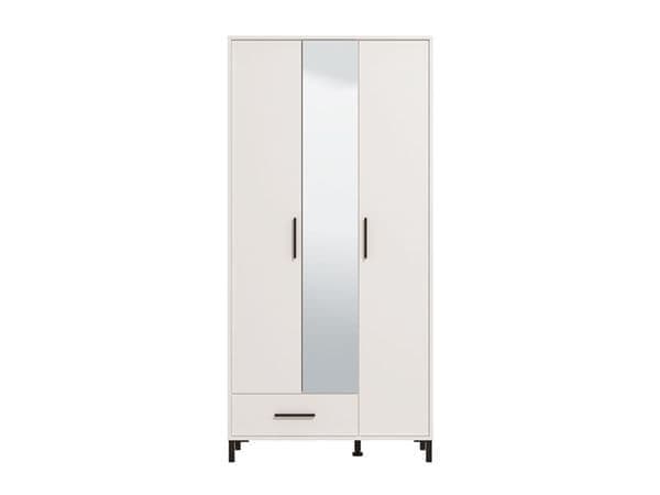 Urbanest White 3 Door Tall Shallow Depth Hallway Mirrored Wardrobe
