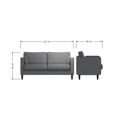 Urbanest 2 Seater Cushion Back Dark Grey And Light Grey